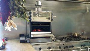 Pira 70ED charcoal oven in the kitchen of Sollo by Diego Gallegos.