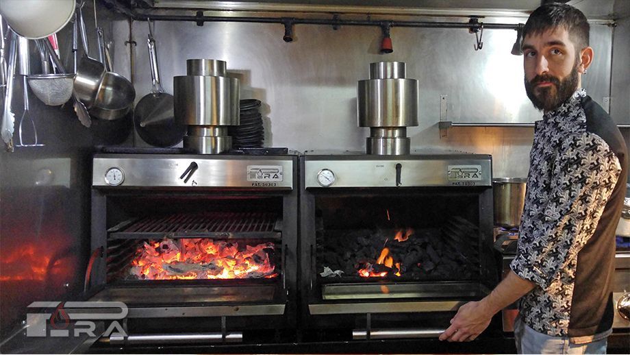 restaurante arcano - horno brasa pira 48 lux inox